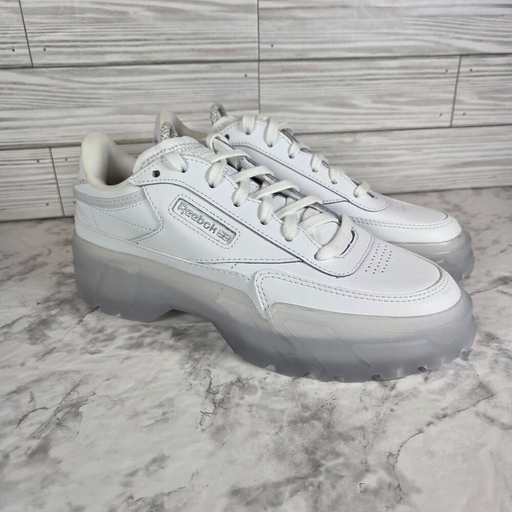 Reebok x Cardi B Club C Platform Triple White Women’s 5.5 GX5098 NWOB